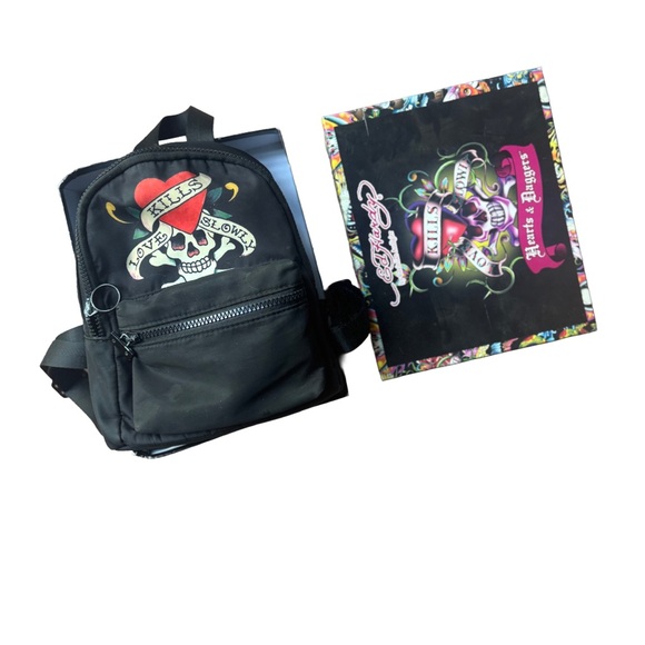 ed hardy mini backpack Denim for Women – Embroidered Skull & Roses Design, Studded Detail, Adjustable Logo Straps, Compact Fashion Travel Bag (Blue Denim-Love Kills Slowly) : Clothing, Shoes & Jewelry Decorative Embellished Skull And Rose Graphic With Rhinestone Accents Purple Ed Hardy Backpacks Ed